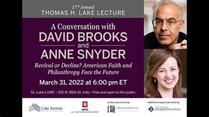 Anne Snyder, a writer is married to David Brooks, a conservative political and cultural commentator.