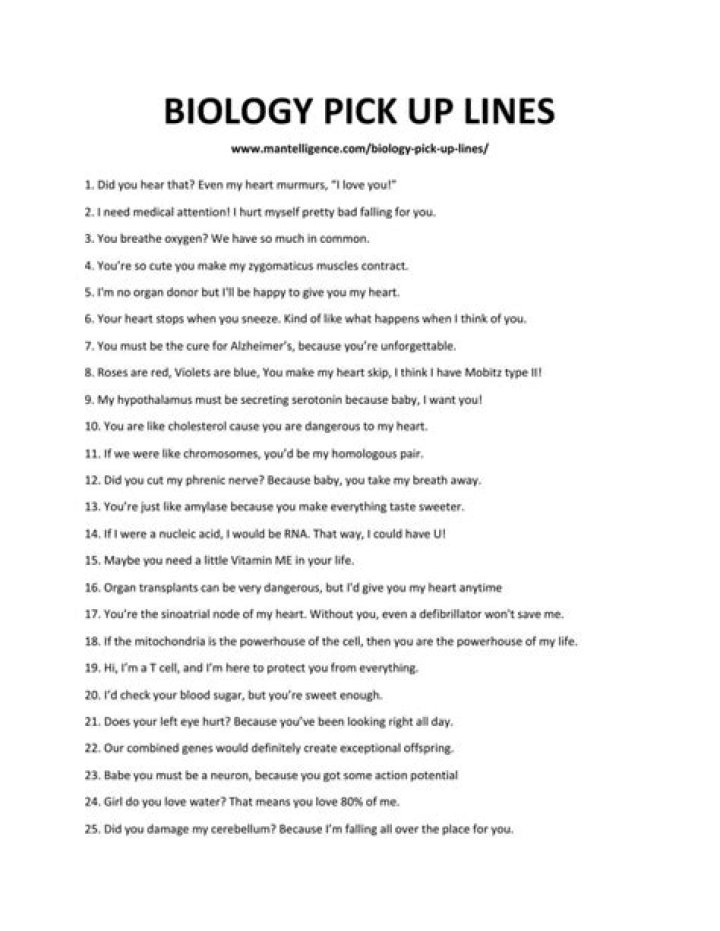 Bio Pick Up Lines That Spark Chemistry