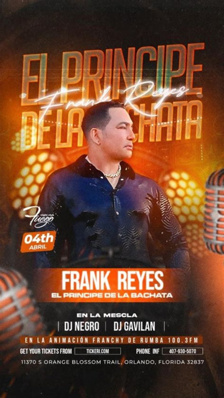 Find The Best Of Frank Reyes In Orlando | Affordable Concert Tickets