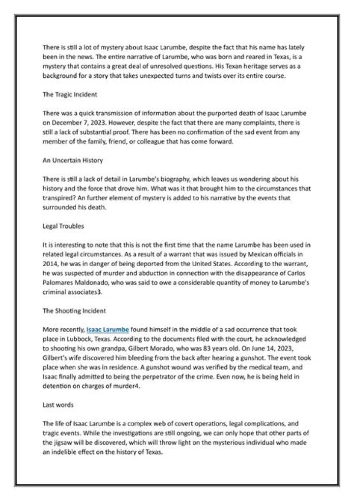 Unveiling The Life And Journey Of Isaac Larumbe