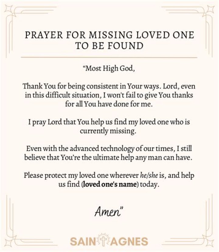 The Power Of Prayer For Missing People