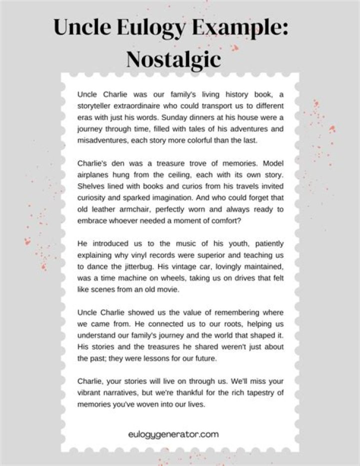 Honoring The Legacy Of Departed Uncles